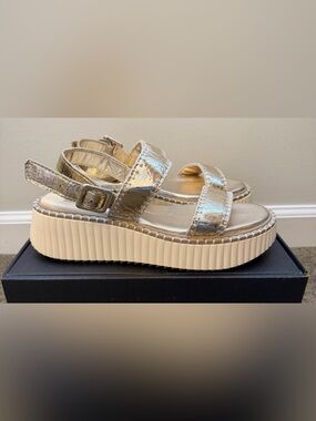 Dolce Vita Shimmery Gold Platform Sandals